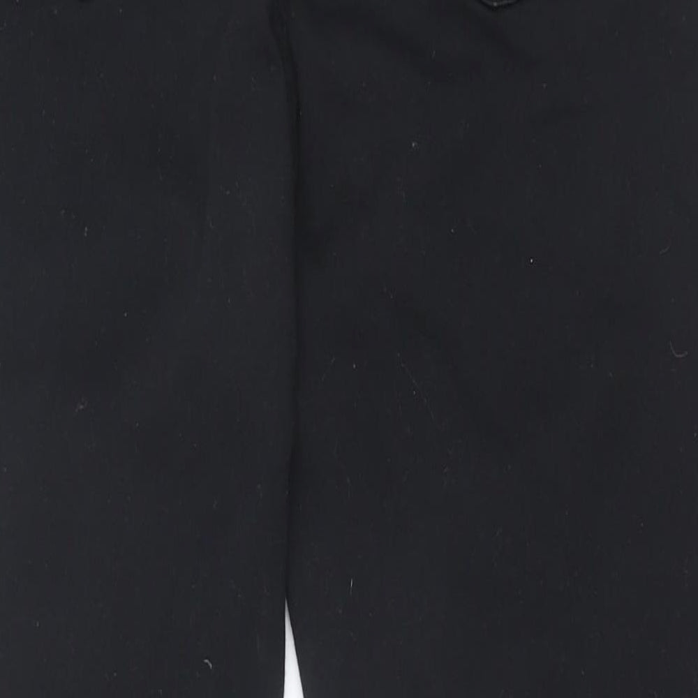 Marks and Spencer Womens Black Cotton Straight Jeans Size 12 Slim Zip