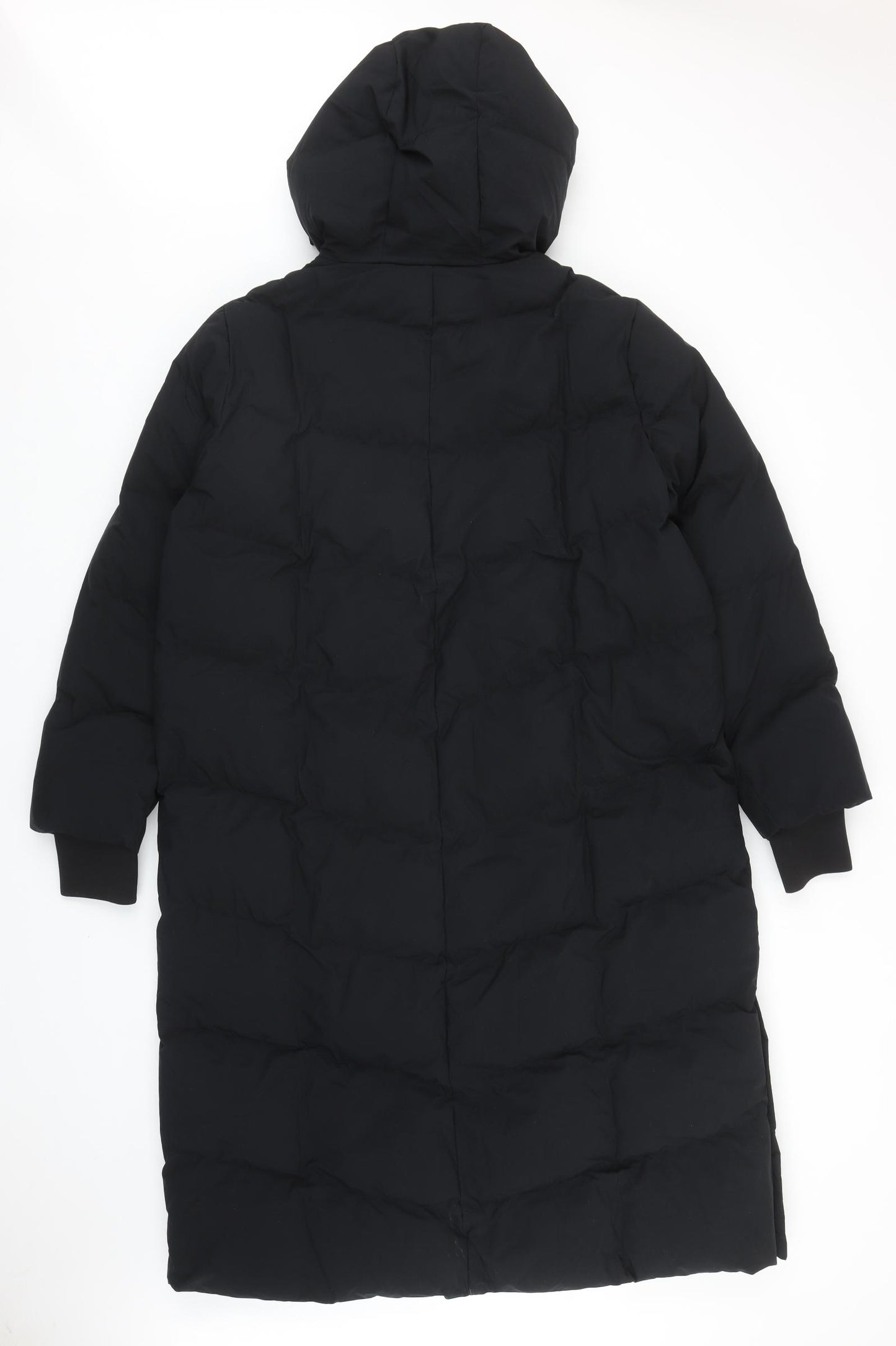 Marks and Spencer Womens Black Quilted Coat Size 14 Zip