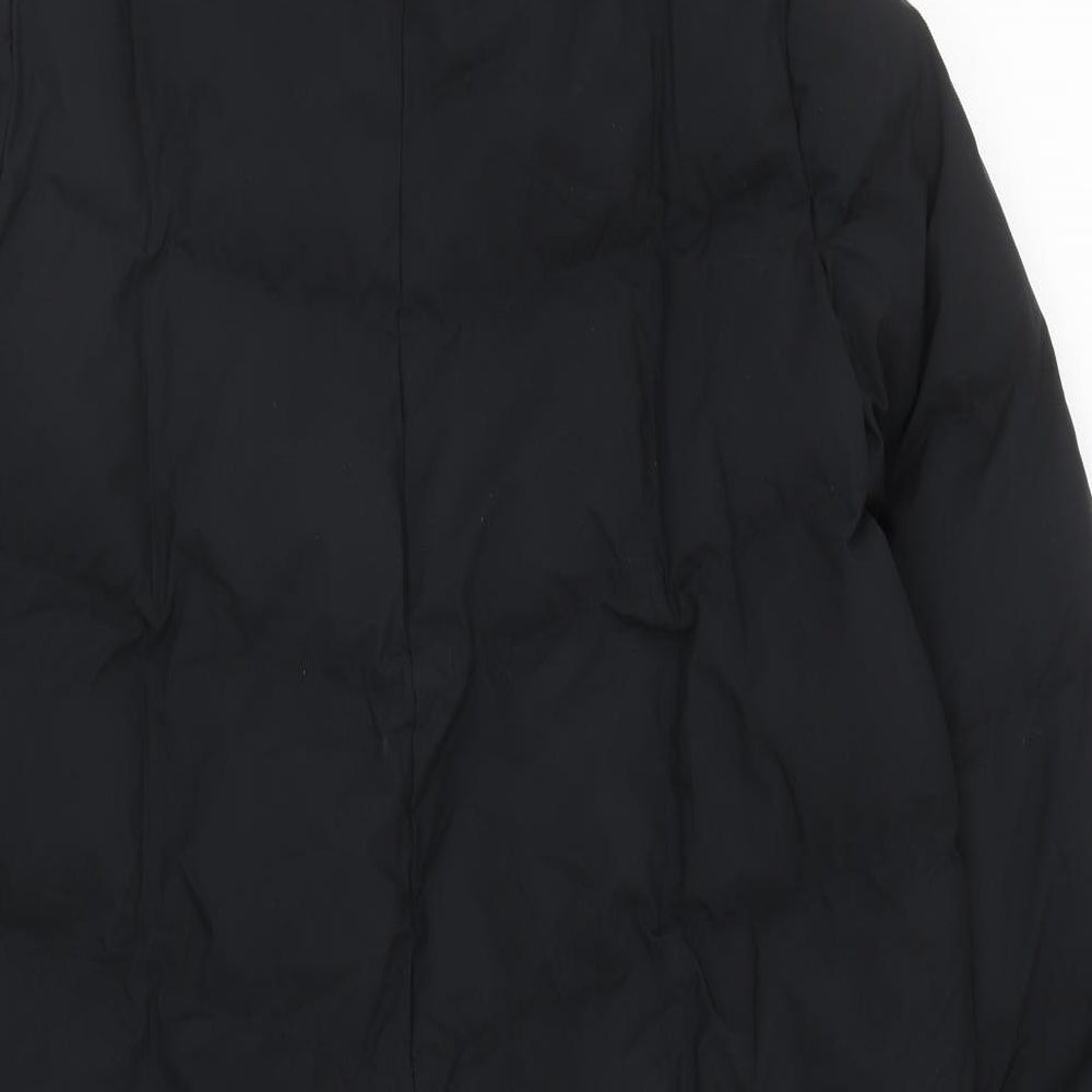 Marks and Spencer Womens Black Quilted Coat Size 14 Zip