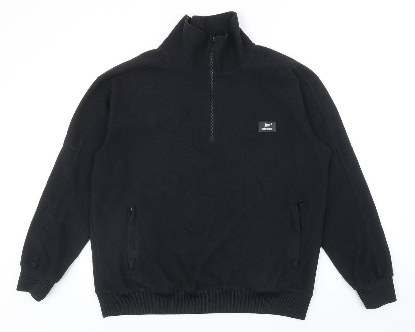 Patta Mens Black Polyester Pullover Sweatshirt Size M