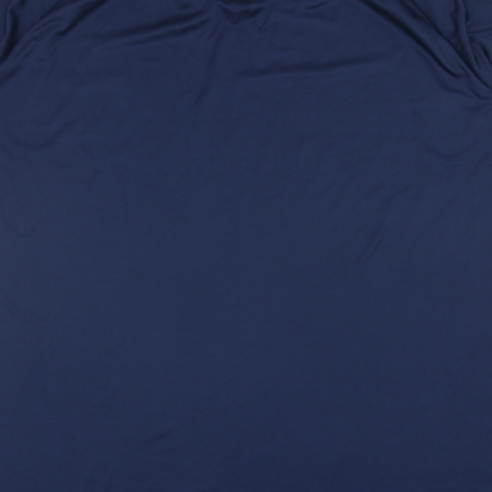 adidas Mens Blue Polyester T-Shirt Size 2XL Round Neck