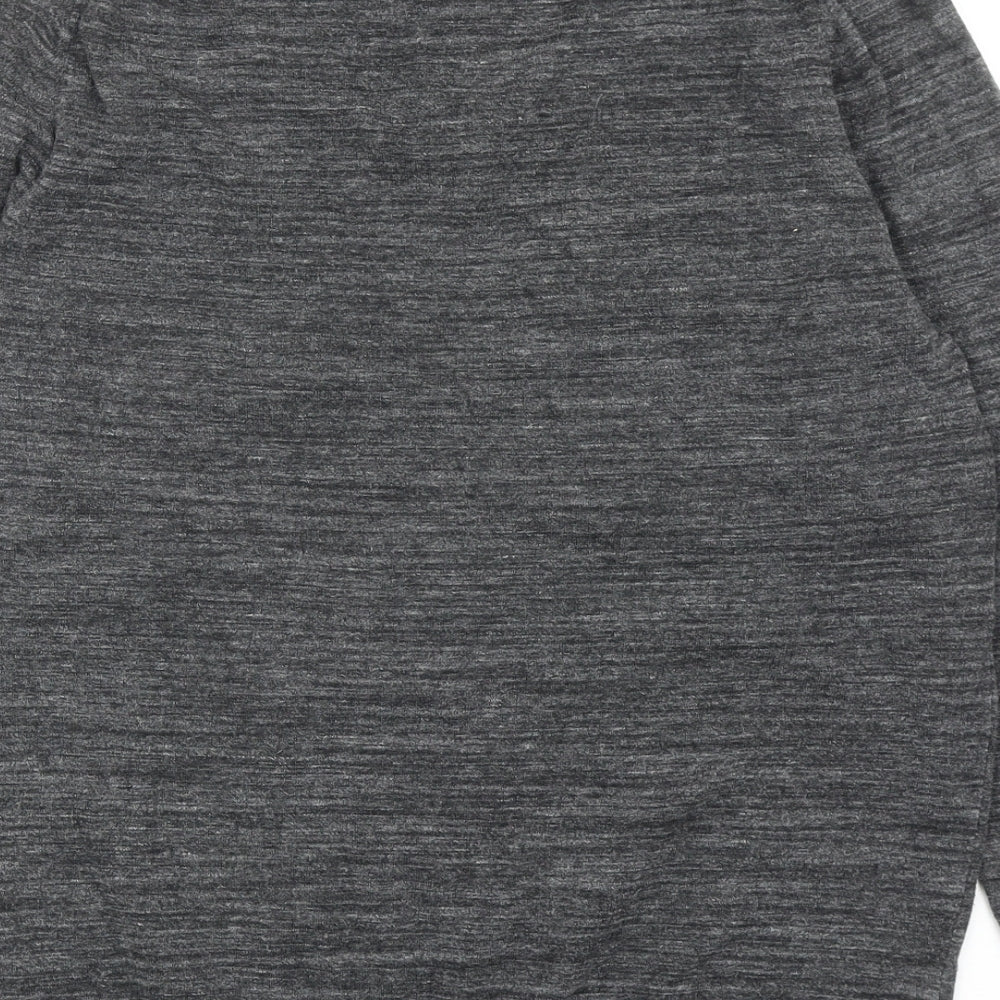 Marks and Spencer Mens Grey Cotton Polo Size M Collared Button