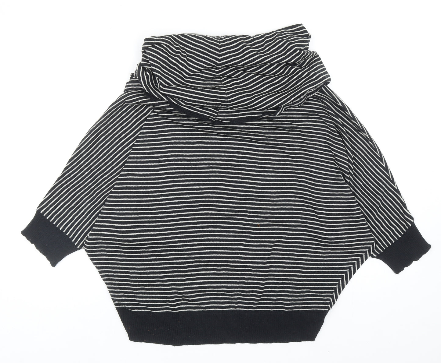 George Womens Black Roll Neck Striped Cotton Pullover Jumper Size 10