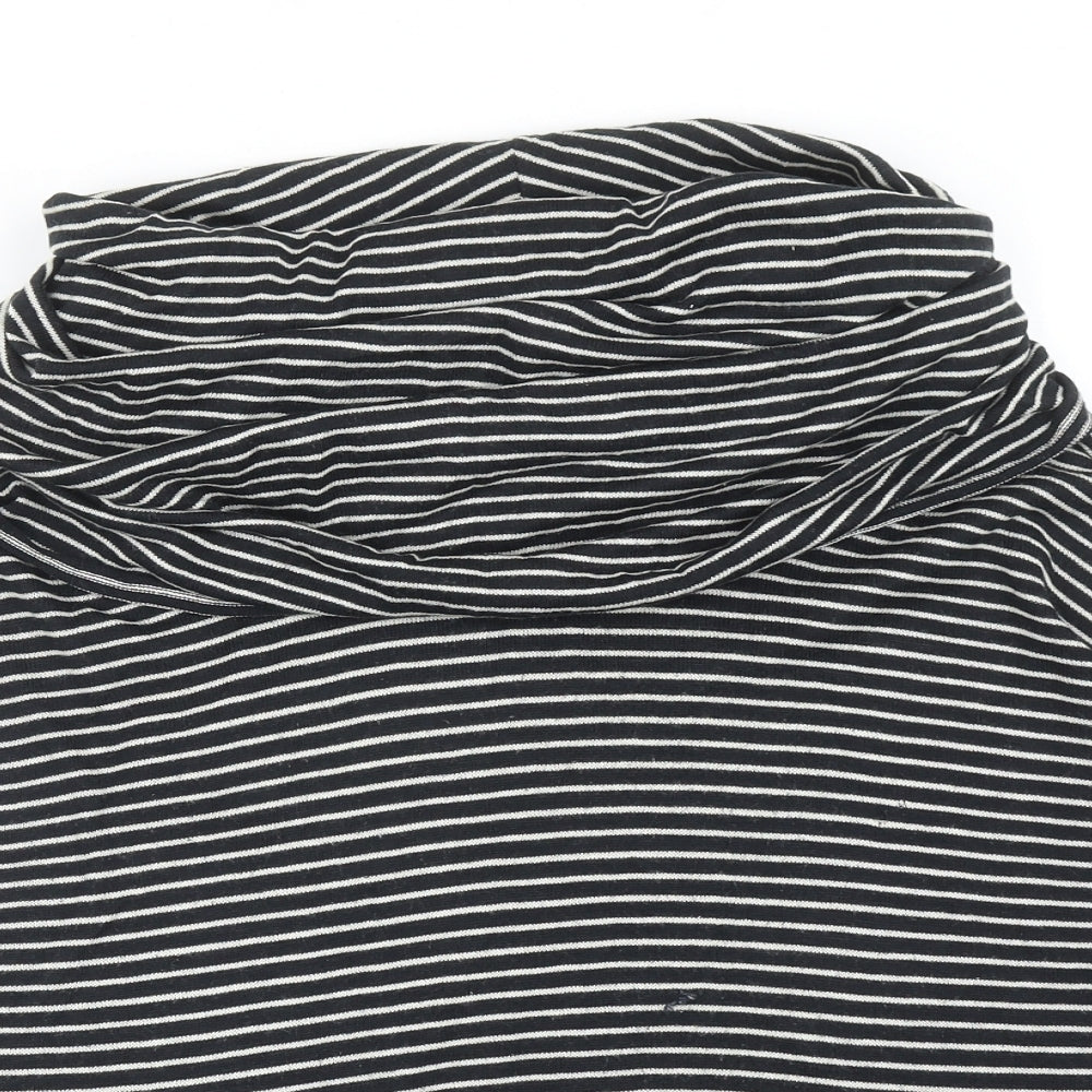 George Womens Black Roll Neck Striped Cotton Pullover Jumper Size 10