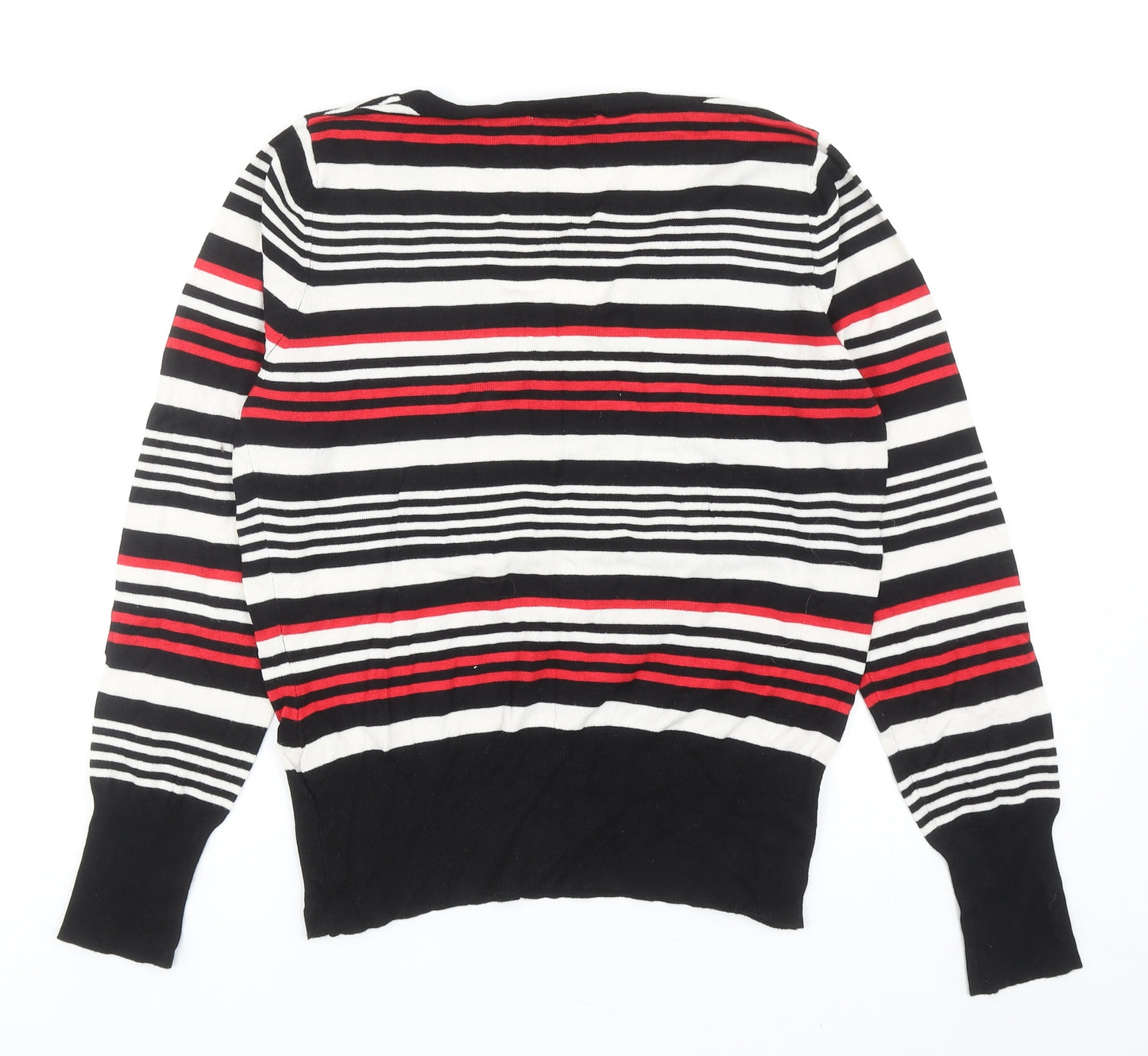 George Womens Multicoloured V-Neck Striped Viscose Pullover Jumper Size 16
