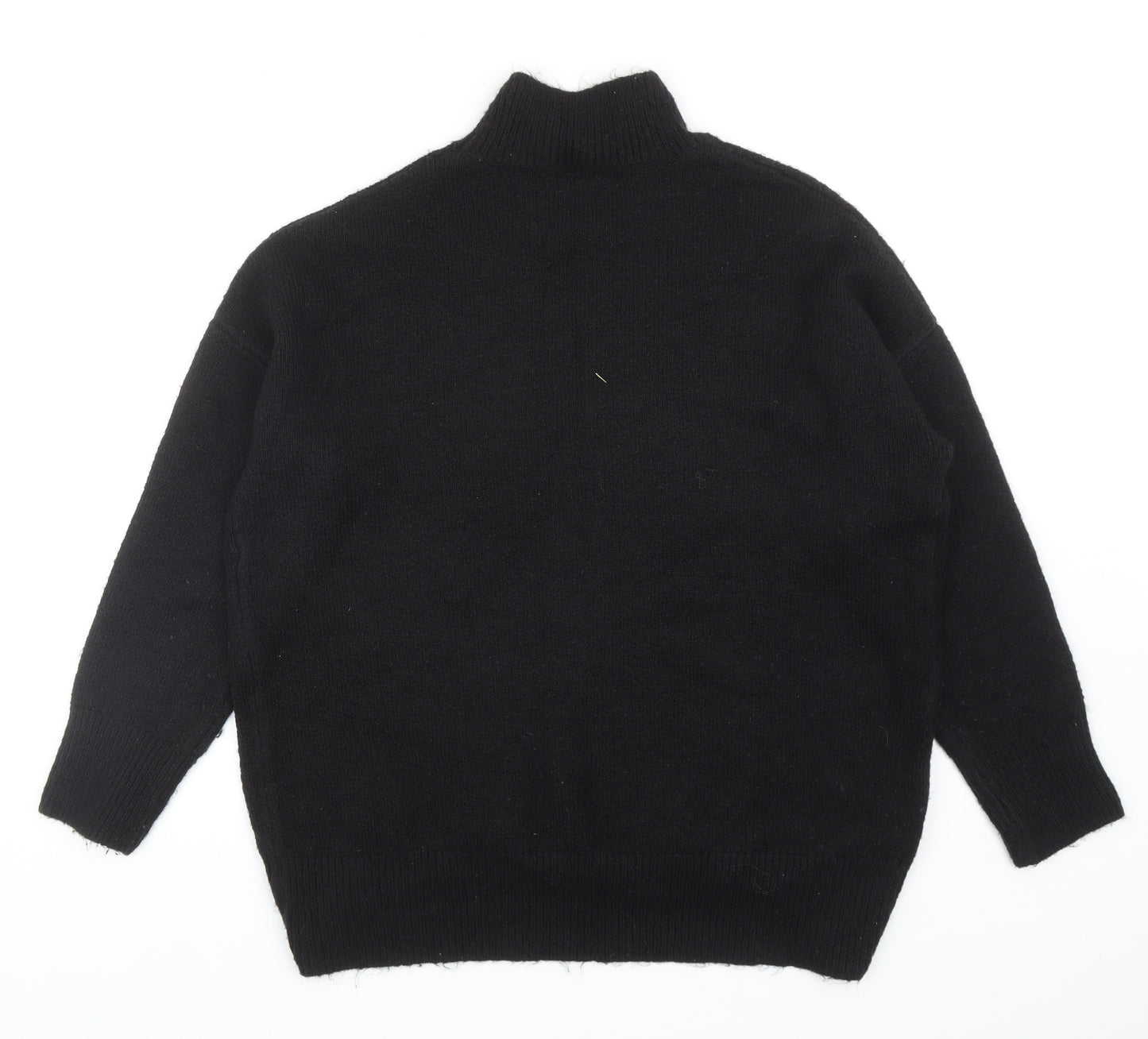 F&F Womens Black High Neck Acrylic Pullover Jumper Size 12