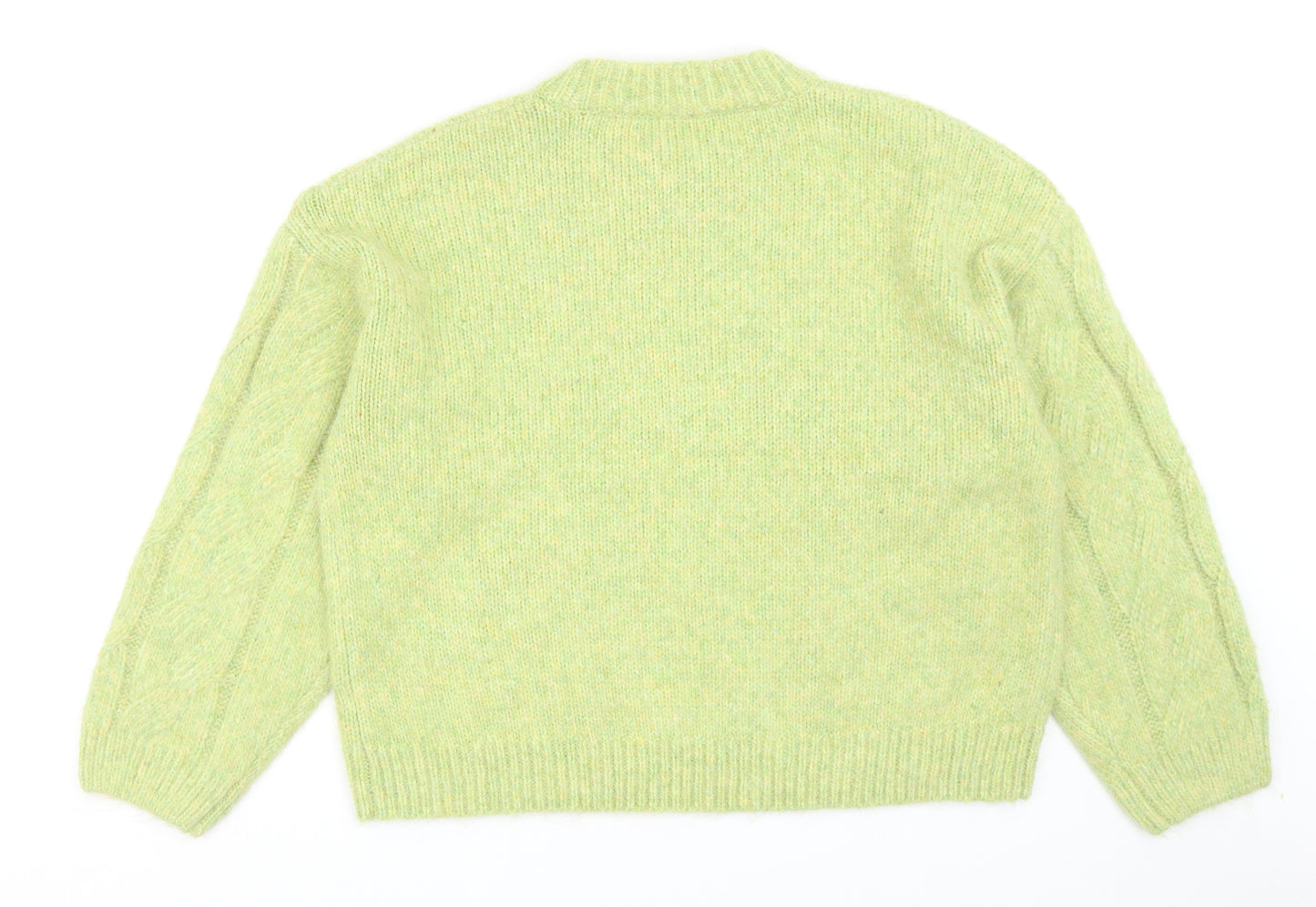 Marks and Spencer Womens Green Crew Neck Acrylic Pullover Jumper Size L