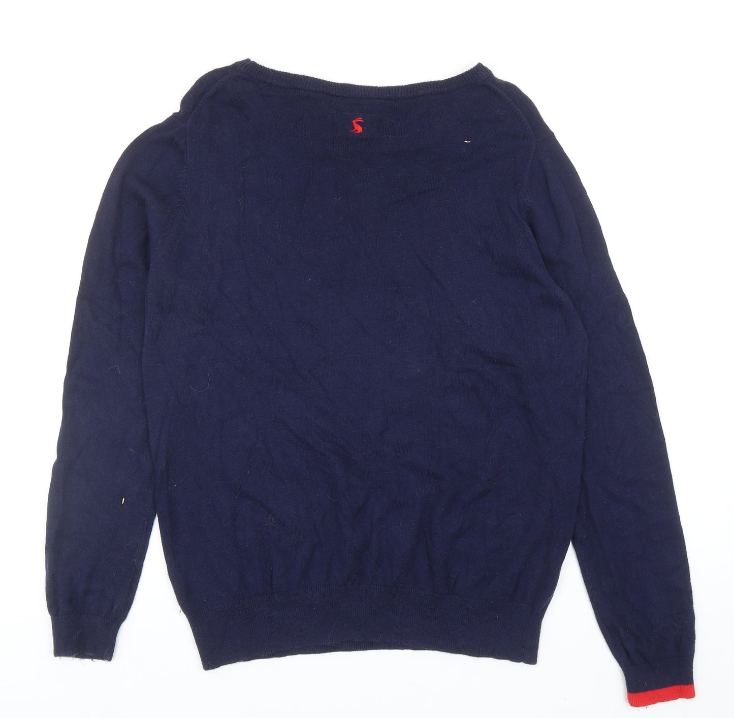Joules Womens Blue Scoop Neck Cotton Pullover Jumper Size 14 - Fox