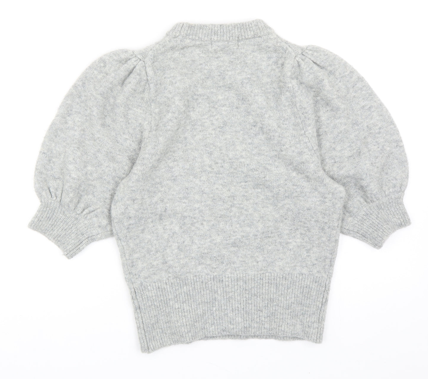 H&M Womens Grey Crew Neck Polyester Pullover Jumper Size XS