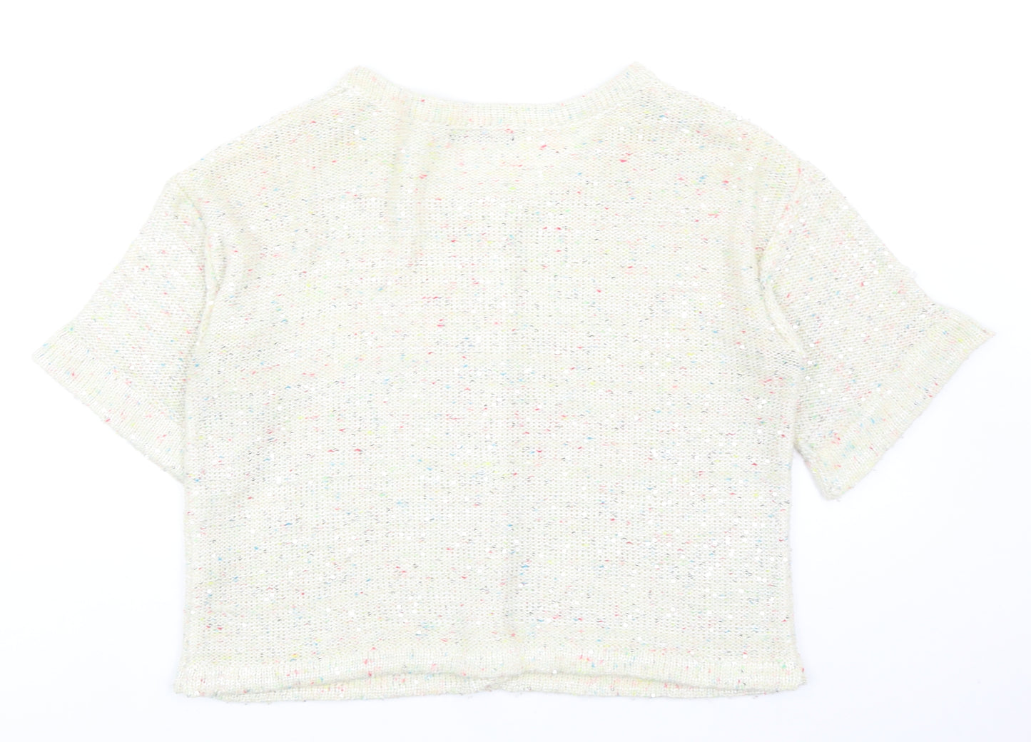 Atmosphere Womens Ivory Round Neck Acrylic Cardigan Jumper Size 16