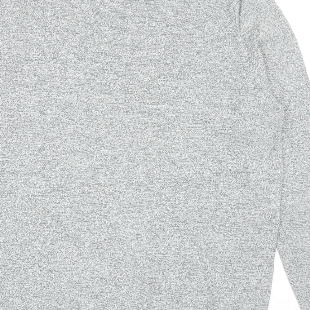 New Look Mens Grey Roll Neck Cotton Pullover Jumper Size M Long Sleeve