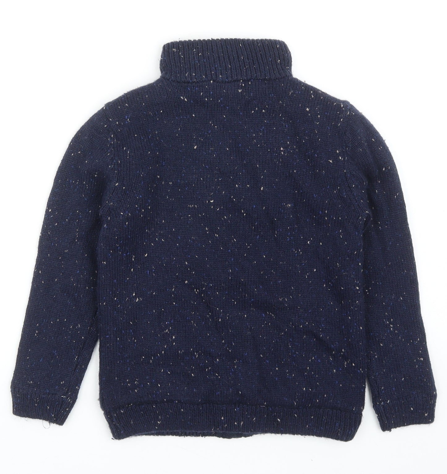Marks and Spencer Boys Blue High Neck Polyester Full Zip Jumper Size 5-6 Years Zip
