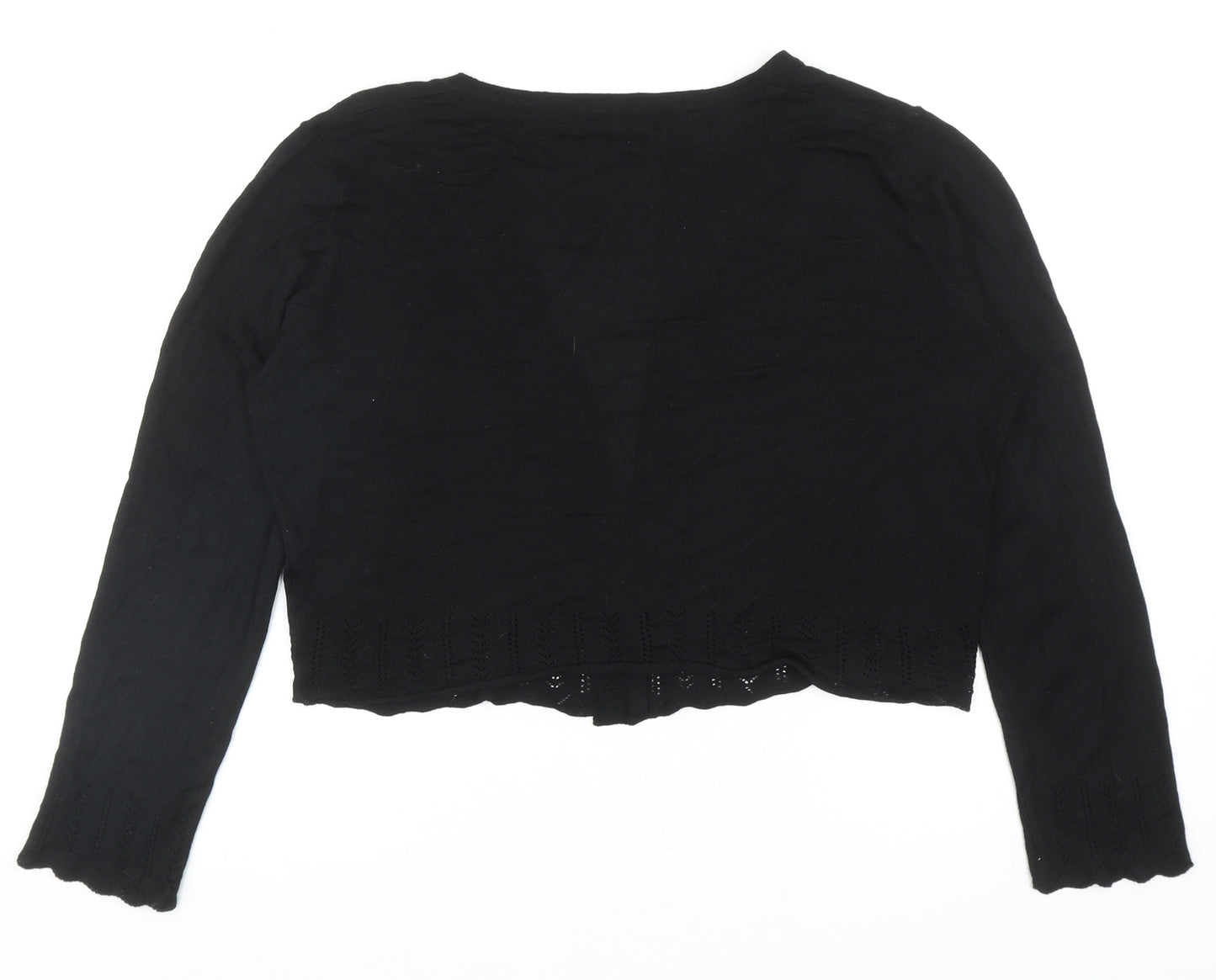 Primark Womens Black V-Neck Viscose Cardigan Jumper Size M