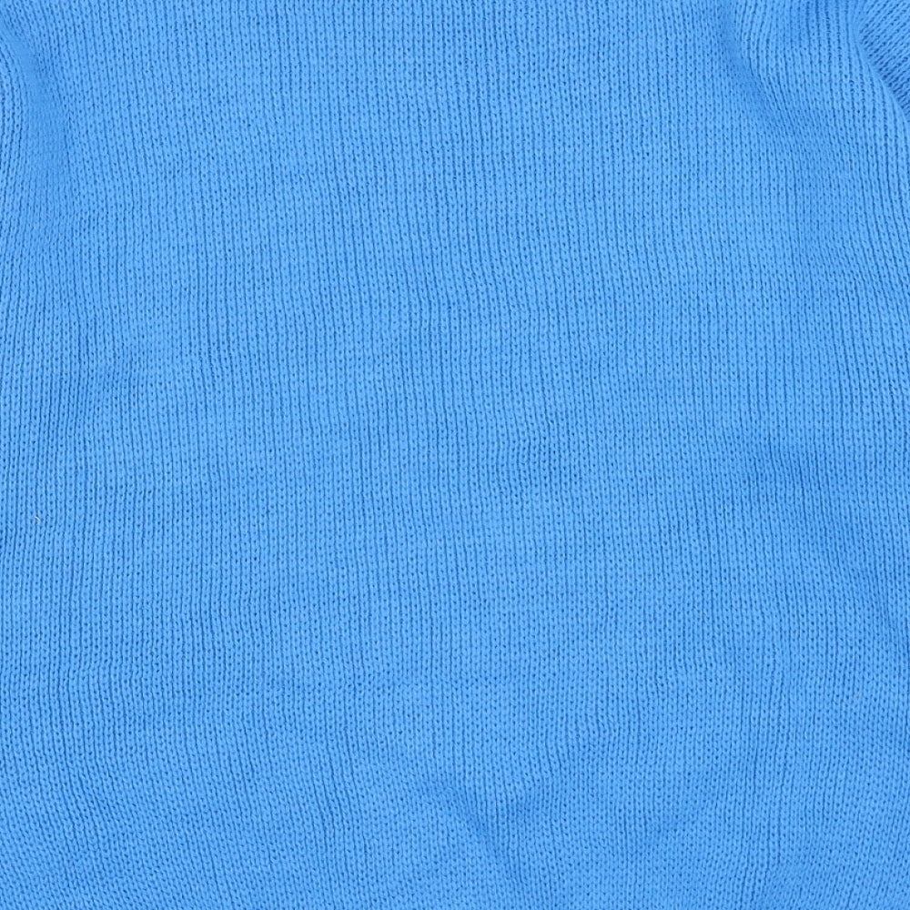 Harmony Womens Blue Round Neck Acrylic Pullover Jumper Size M - Christmas