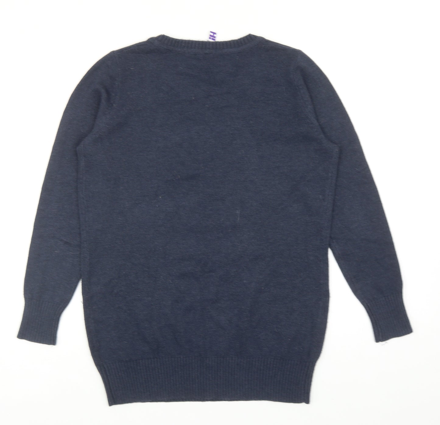 Henry Holland Womens Blue Round Neck Acrylic Pullover Jumper Size 12 - Rabbit