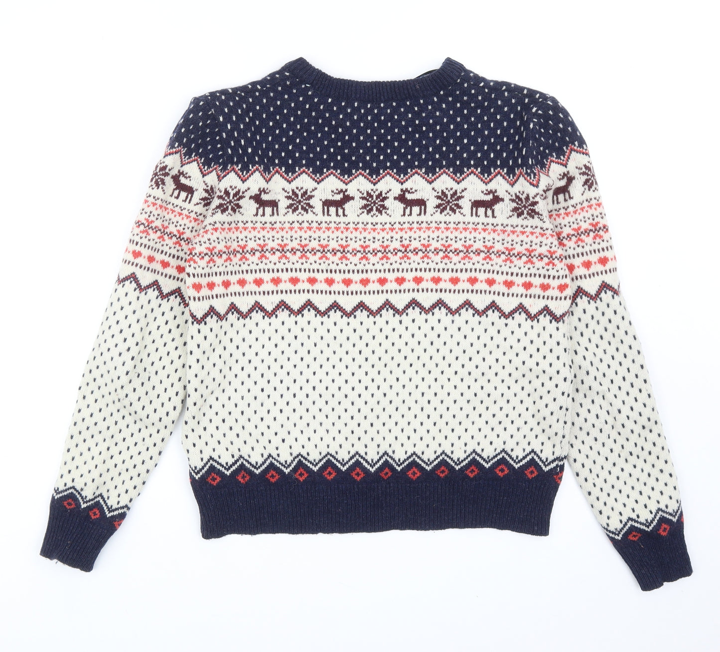 Atmosphere Womens Multicoloured Round Neck Fair Isle Wool Pullover Jumper Size 12