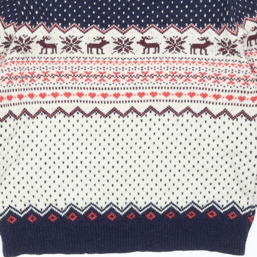 Atmosphere Womens Multicoloured Round Neck Fair Isle Wool Pullover Jumper Size 12
