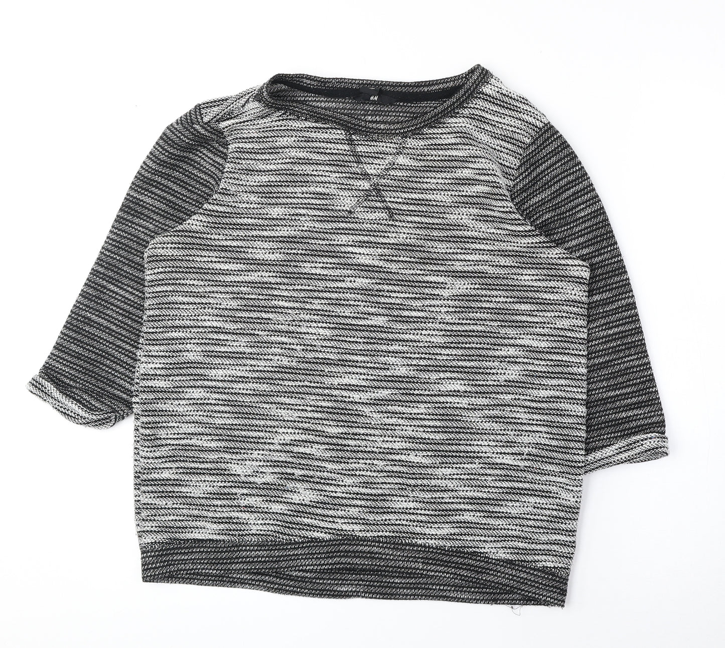 Primark Womens Grey Round Neck Acrylic Pullover Jumper Size S