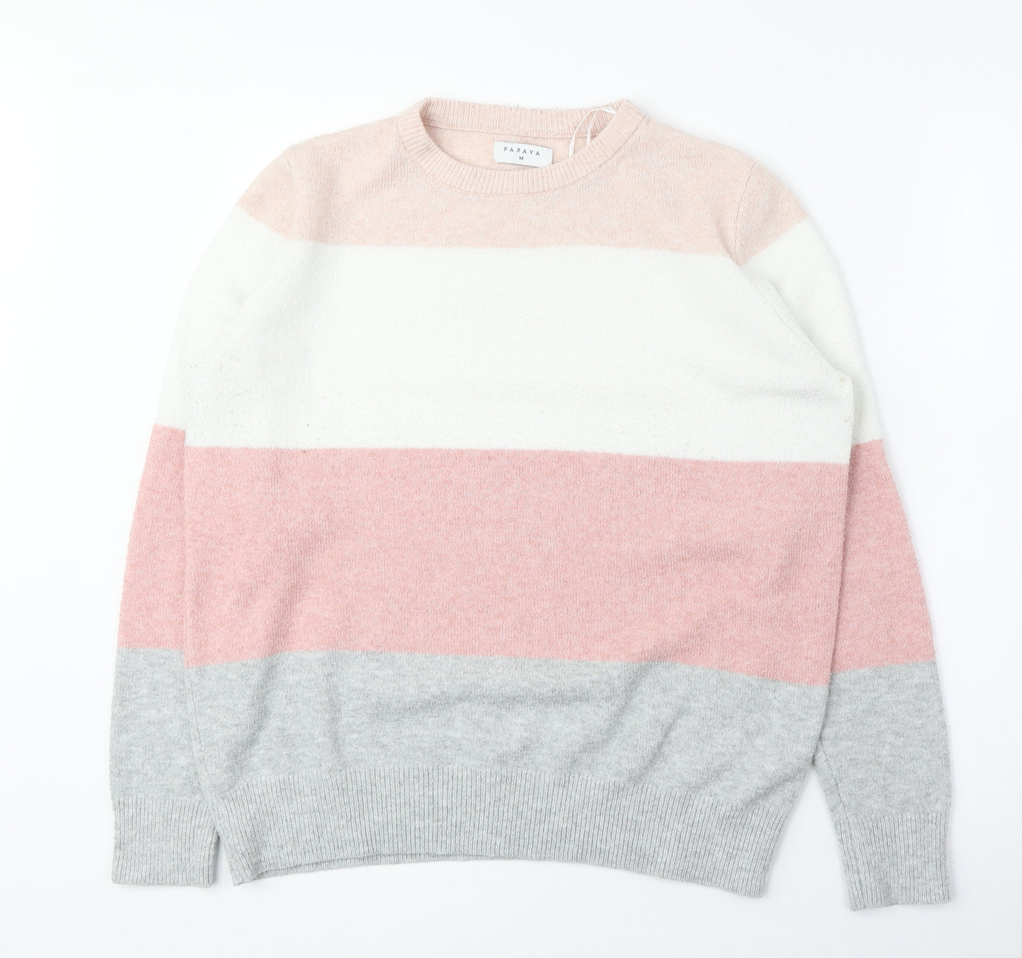 Primark Womens Pink Round Neck Camouflage Polyester Pullover Jumper Size M - Colourblock