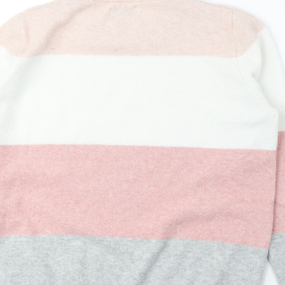 Primark Womens Pink Round Neck Camouflage Polyester Pullover Jumper Size M - Colourblock