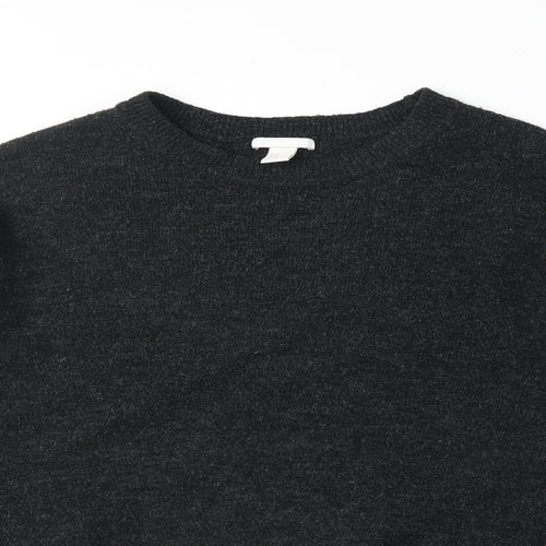H&M Womens Grey Round Neck Acrylic Pullover Jumper Size S