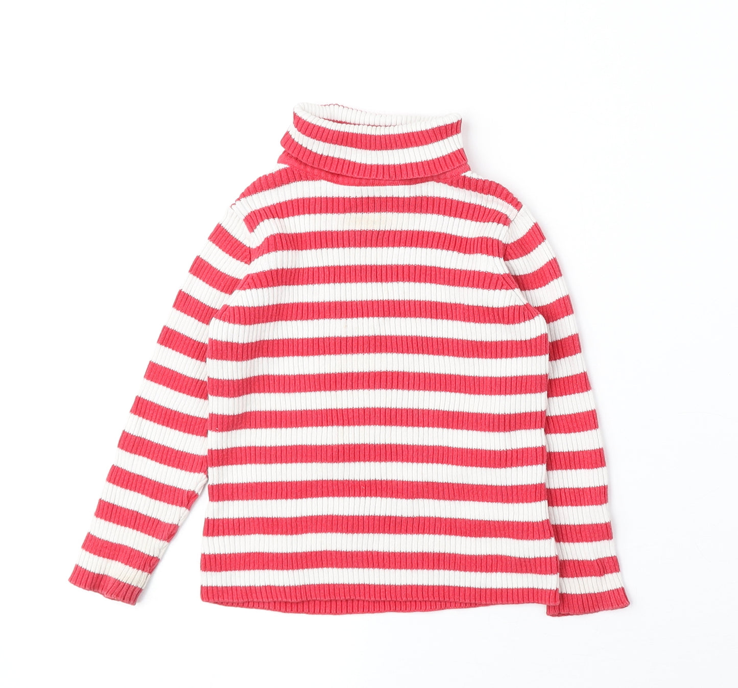 George Girls Red Striped Cotton Pullover Jumper Size 18-24 Months Pullover