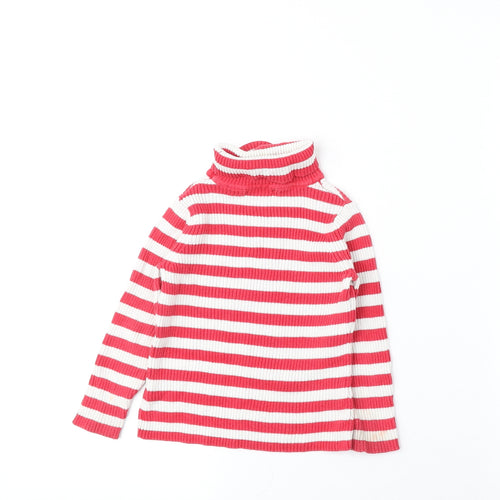 George Girls Red Striped Cotton Pullover Jumper Size 18-24 Months Pullover