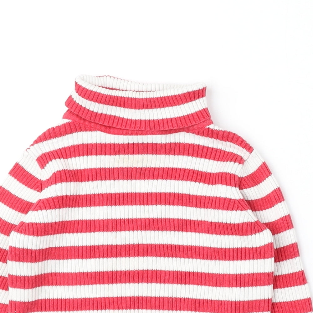 George Girls Red Striped Cotton Pullover Jumper Size 18-24 Months Pullover