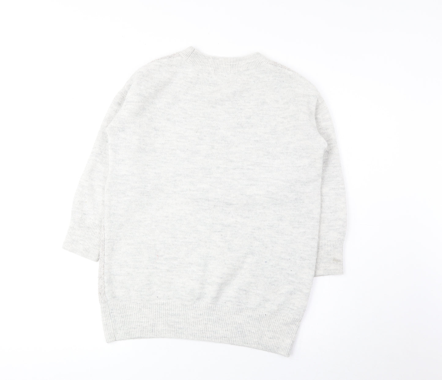 TU Womens Grey Round Neck Acrylic Pullover Jumper Size 10 - Stars