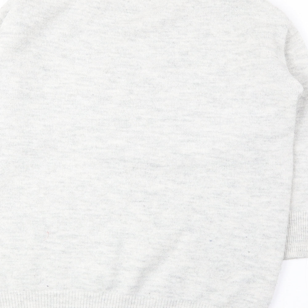 TU Womens Grey Round Neck Acrylic Pullover Jumper Size 10 - Stars