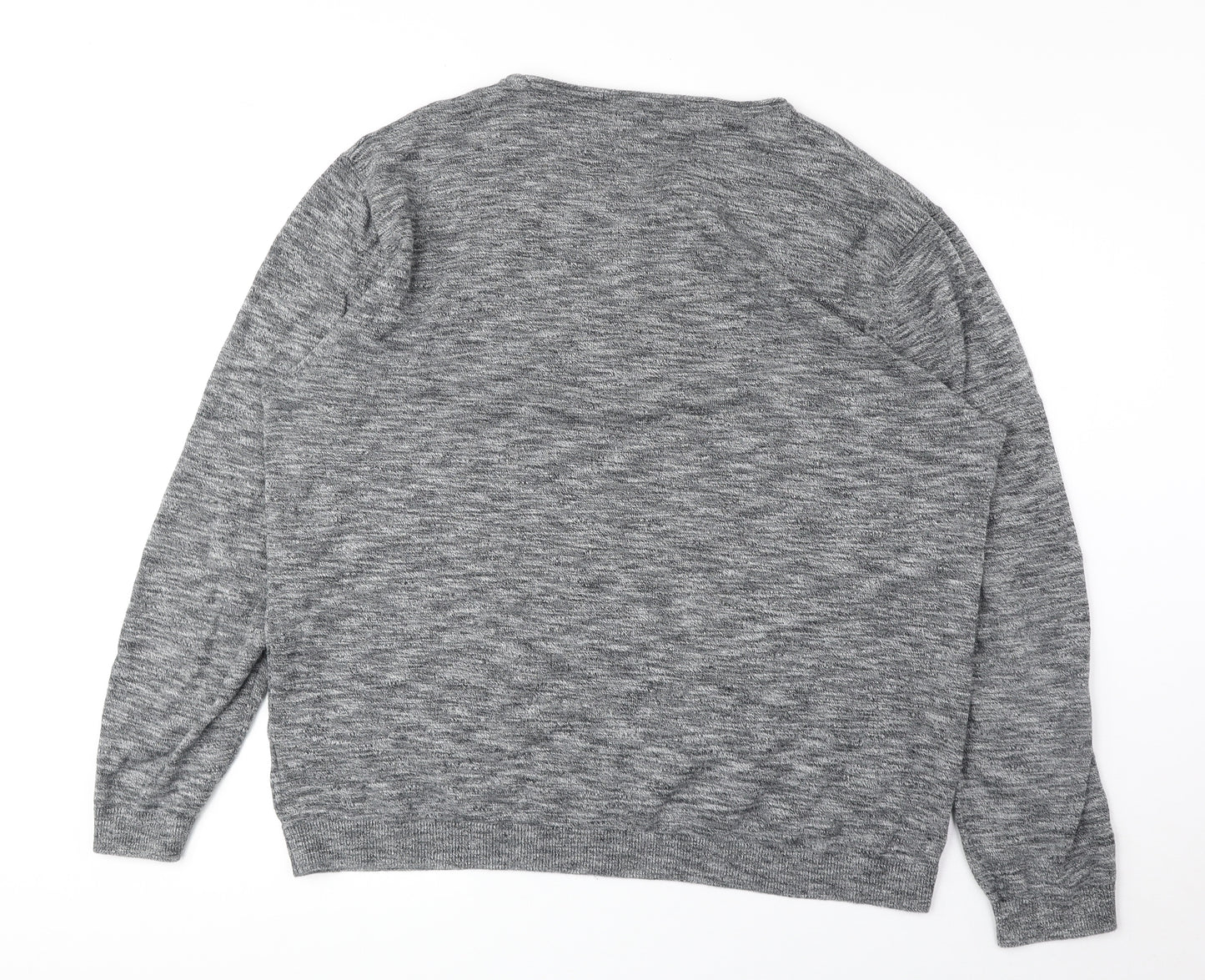 NEXT Mens Grey Round Neck Cotton Pullover Jumper Size XL Long Sleeve