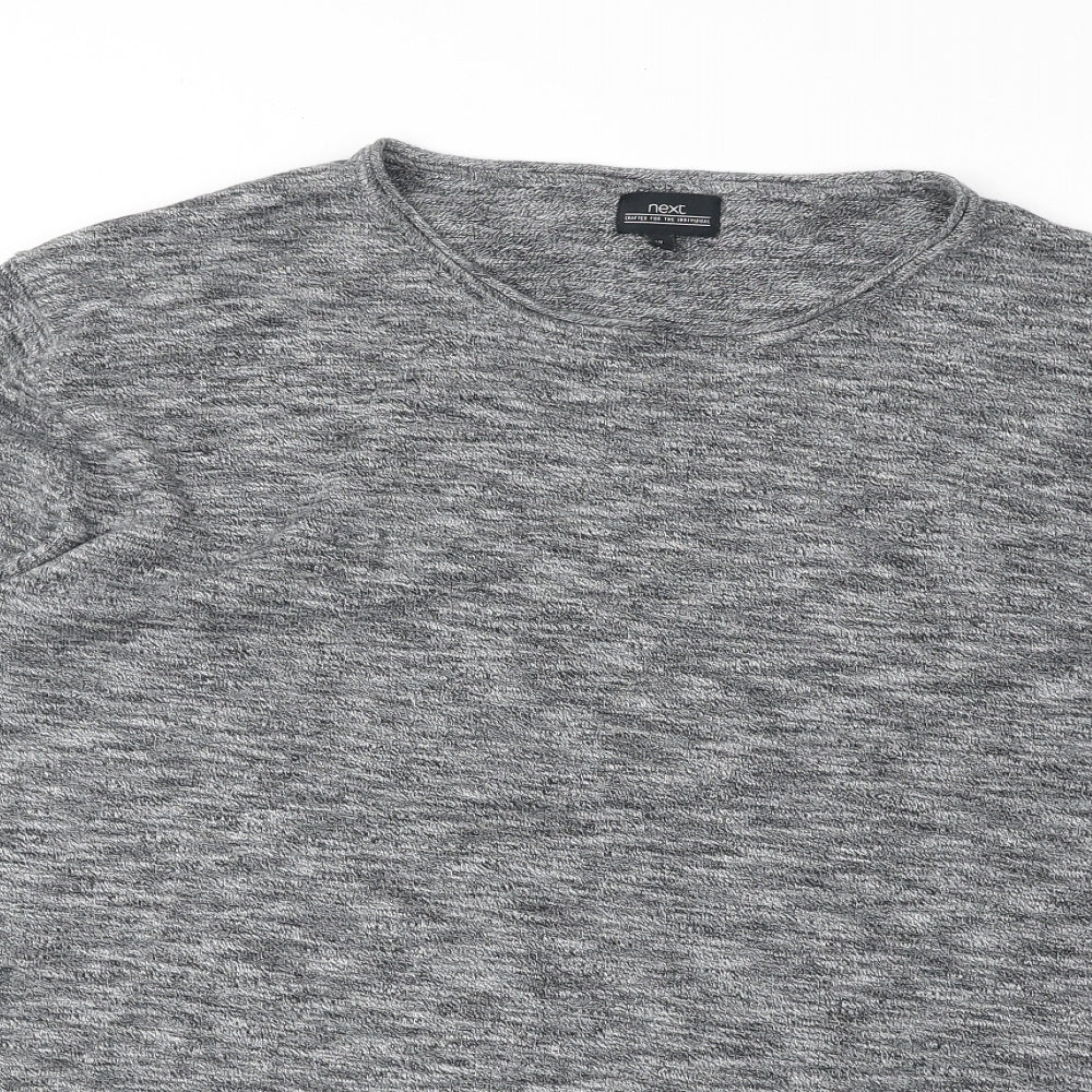 NEXT Mens Grey Round Neck Cotton Pullover Jumper Size XL Long Sleeve