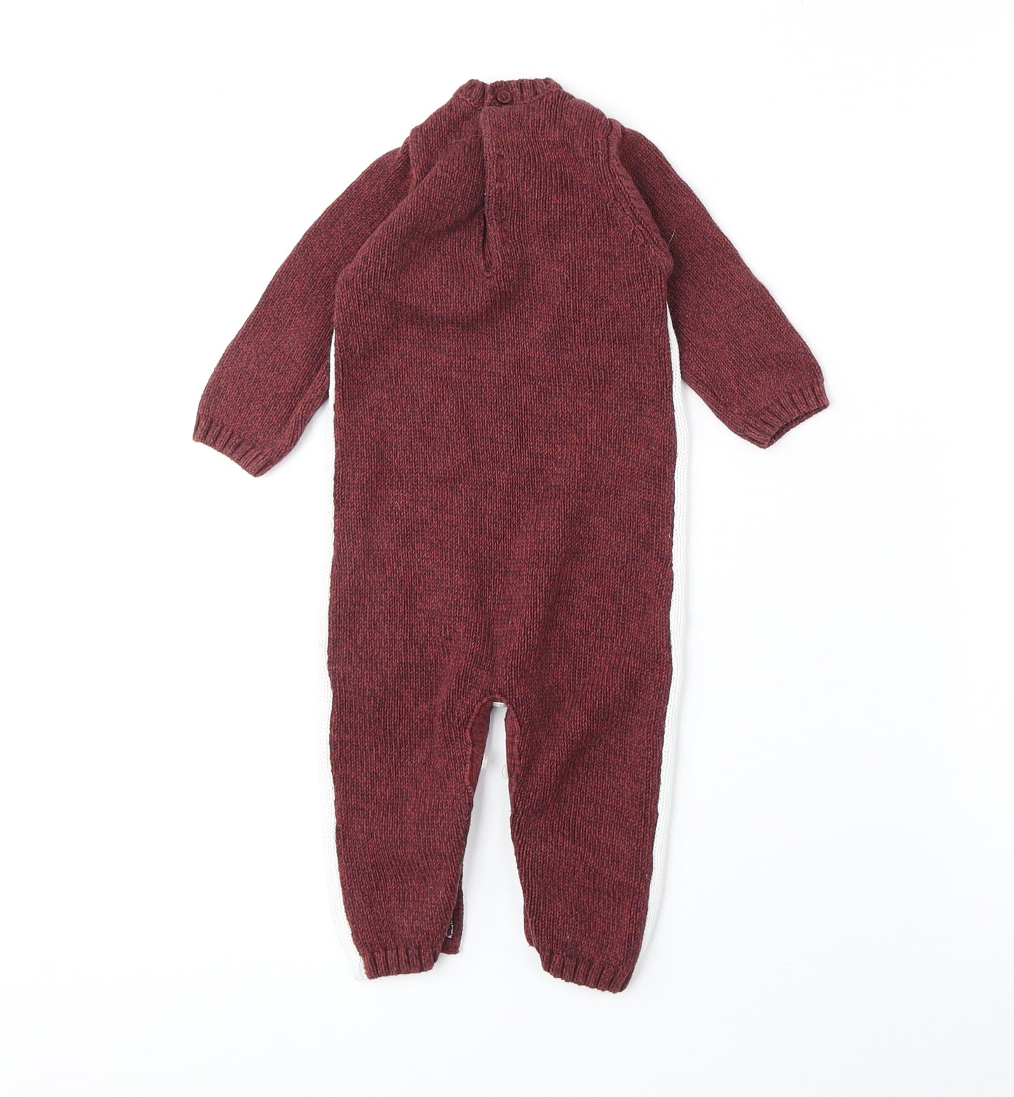 Matalan Baby Red Geometric Cotton Romper Outfit/Set Size 3-6 Months Button - Fox