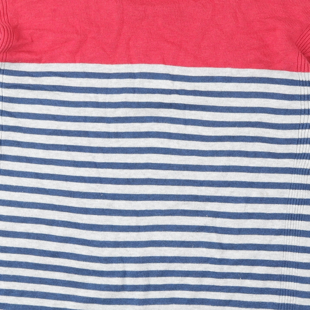 White Stuff Womens Blue Round Neck Striped Cotton Pullover Jumper Size 10