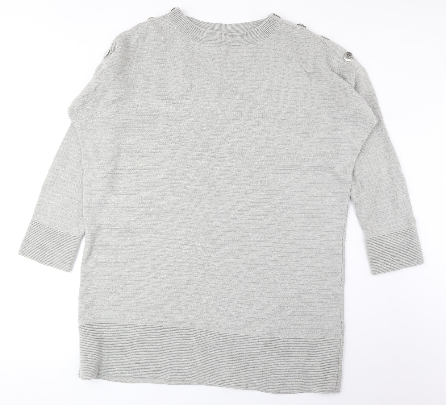 Wallis Womens Grey Round Neck Acrylic Pullover Jumper Size L