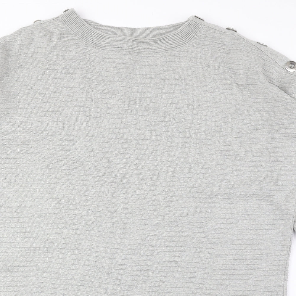 Wallis Womens Grey Round Neck Acrylic Pullover Jumper Size L