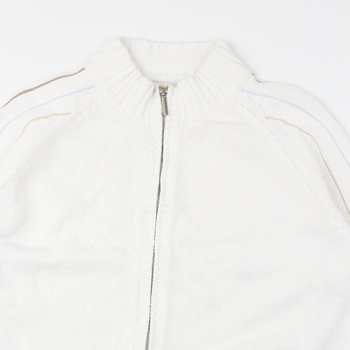 Alice Callini Womens White High Neck Acrylic Full Zip Jumper Size 16