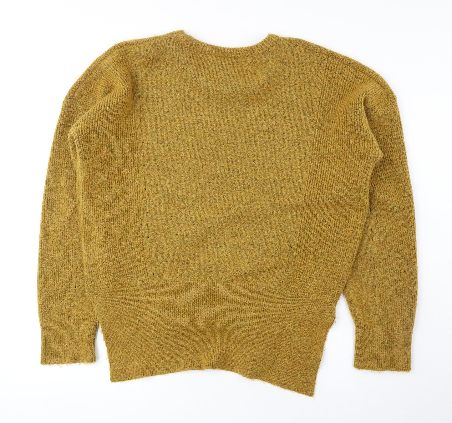 Topshop Womens Yellow Round Neck Acrylic Pullover Jumper Size 12