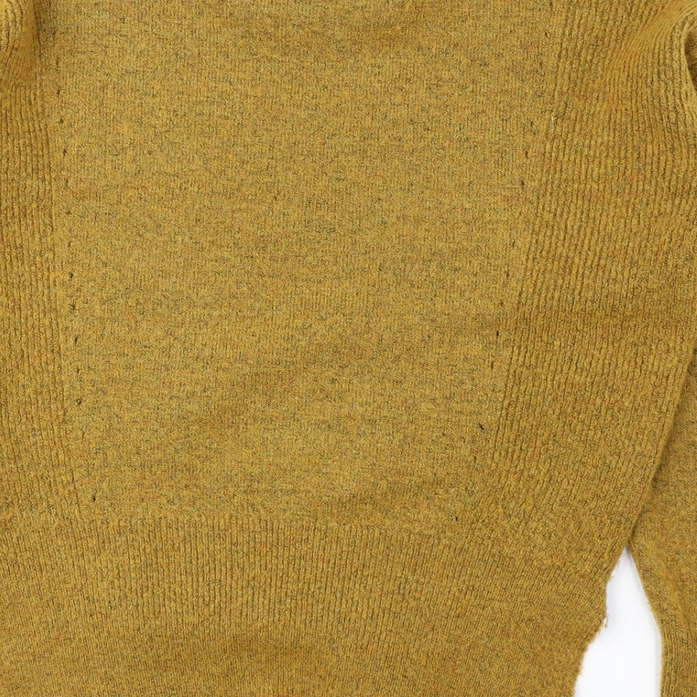 Topshop Womens Yellow Round Neck Acrylic Pullover Jumper Size 12