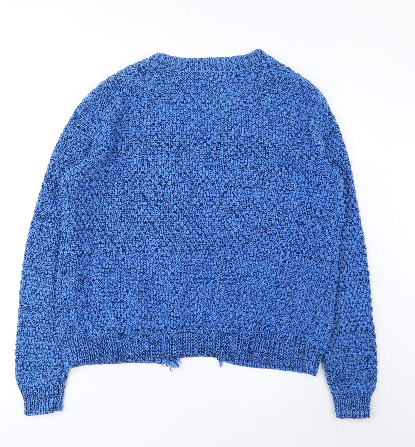 Hush Womens Blue V-Neck Acrylic Cardigan Jumper Size L