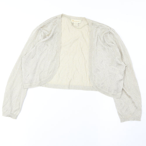 Monsoon Womens Gold V-Neck Viscose Cardigan Jumper Size 14