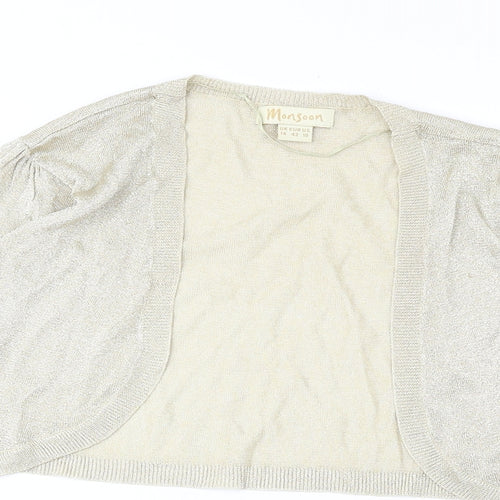 Monsoon Womens Gold V-Neck Viscose Cardigan Jumper Size 14