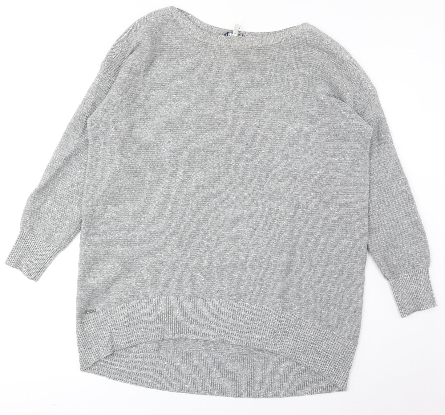 Joules Womens Grey Round Neck Viscose Pullover Jumper Size 12