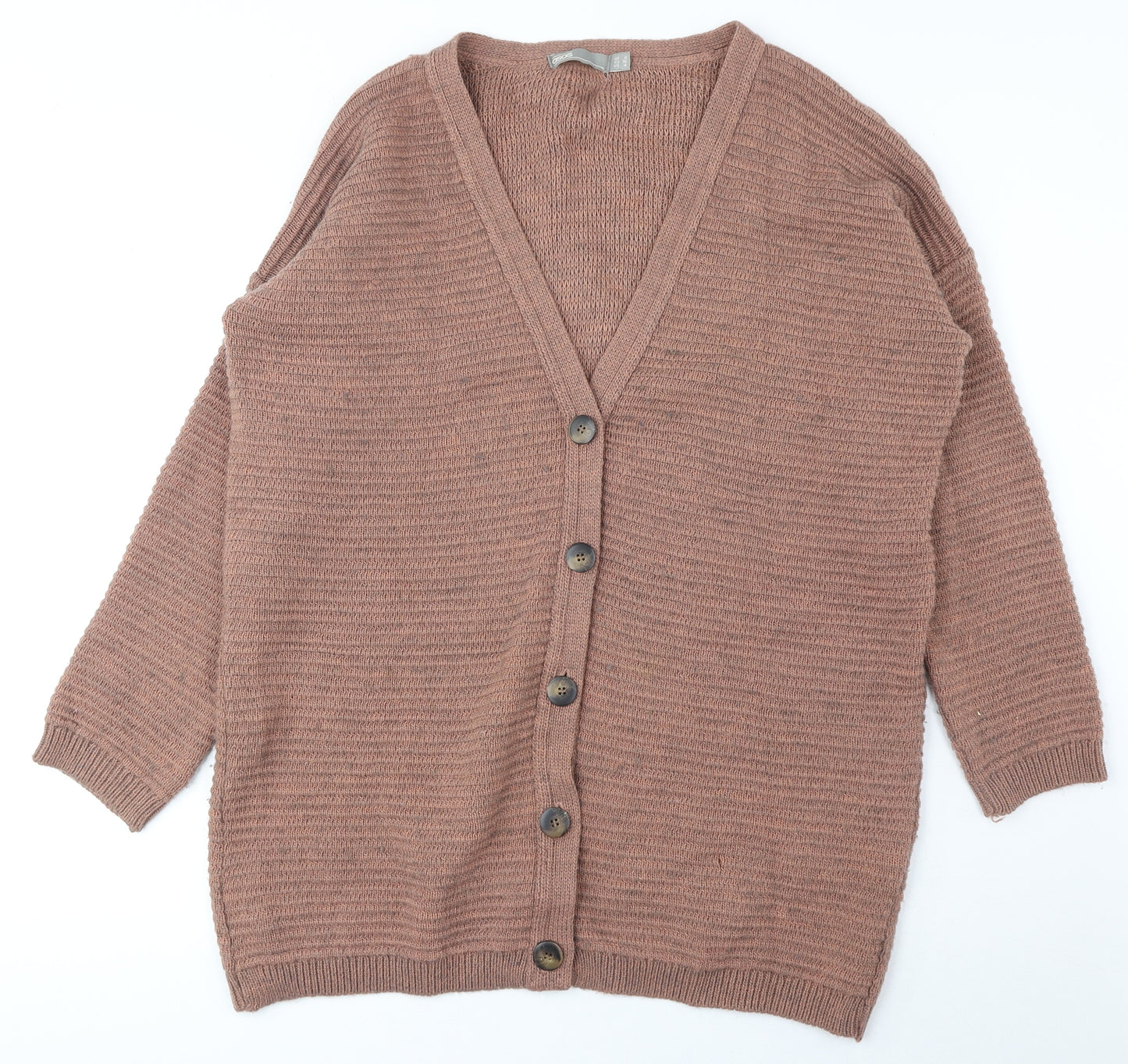 ASOS Womens Pink V-Neck Acrylic Cardigan Jumper Size 8