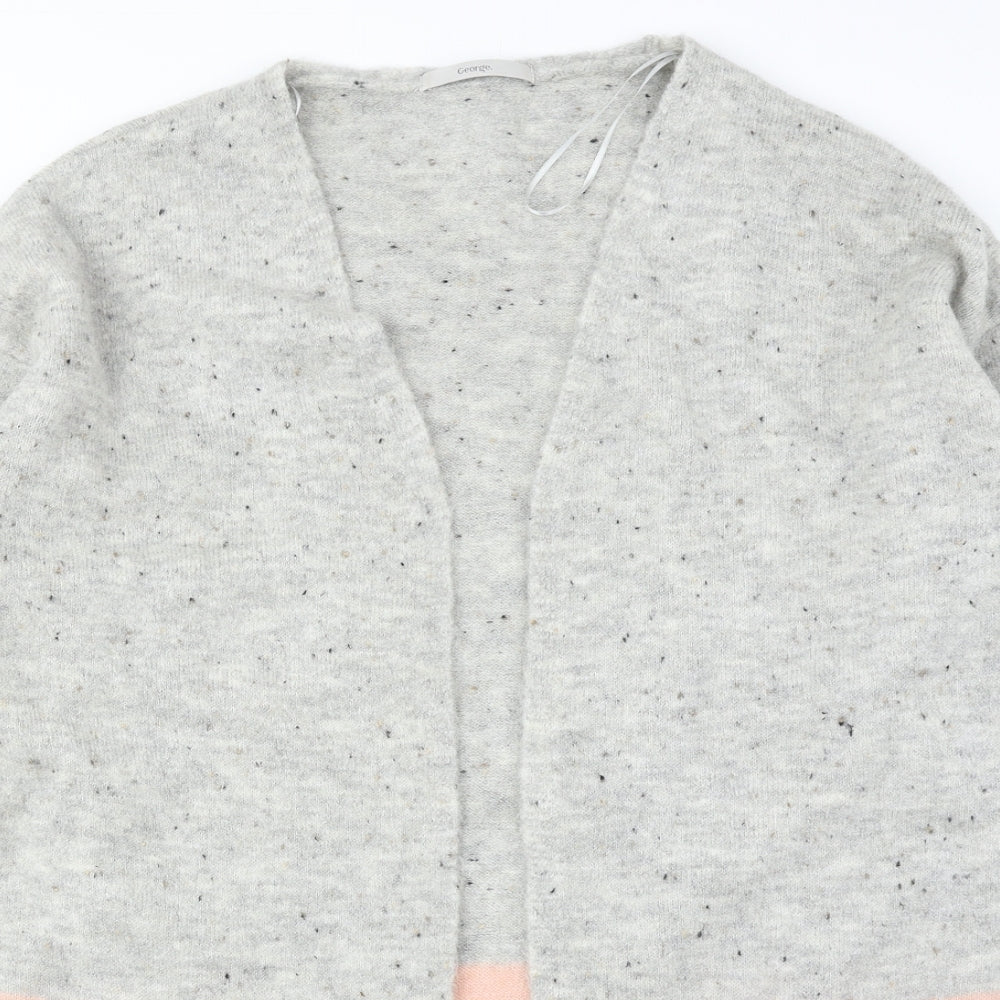 George Womens Grey V-Neck Acrylic Cardigan Jumper Size M - Colourblock