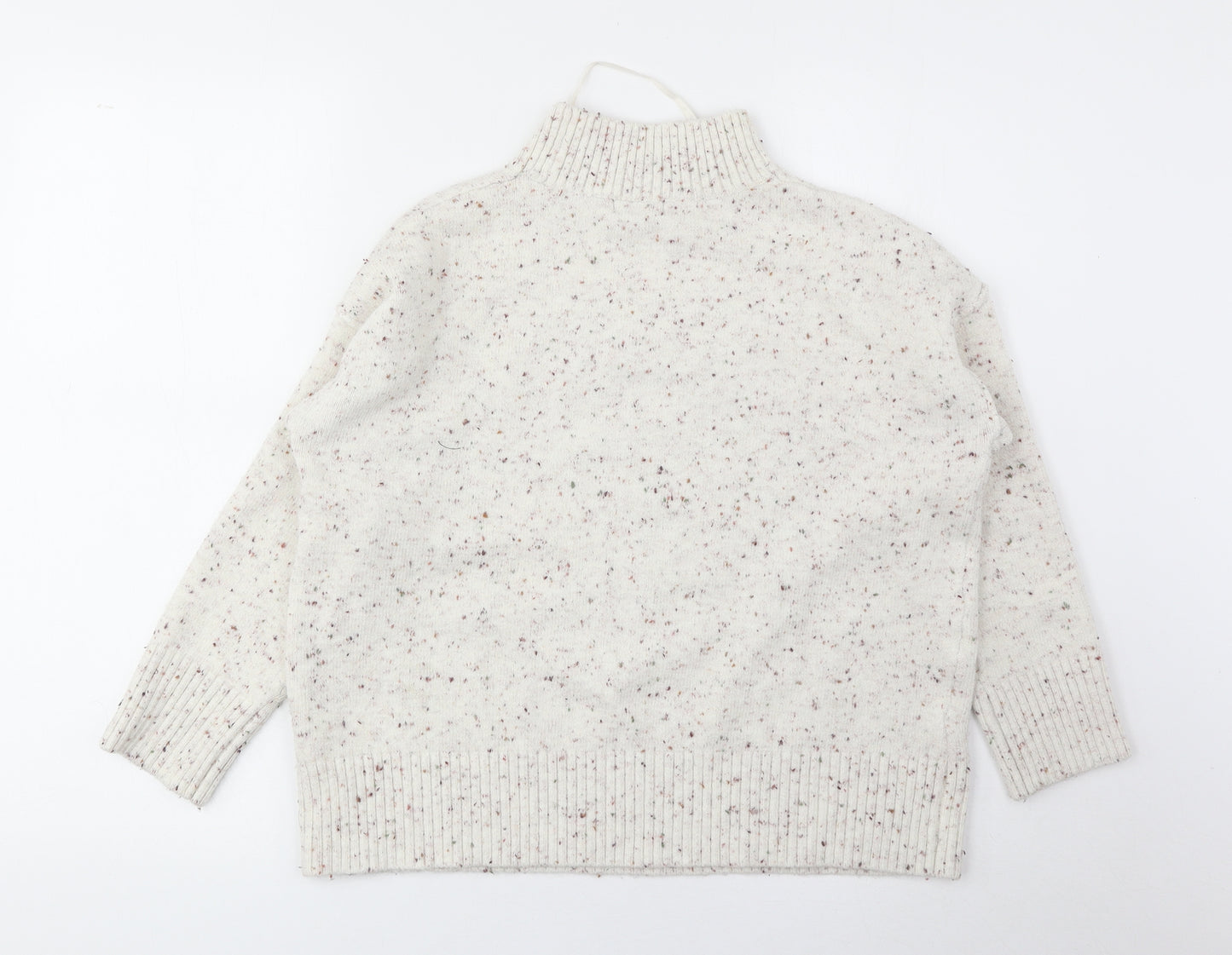 Primark Womens White High Neck Acrylic Pullover Jumper Size L