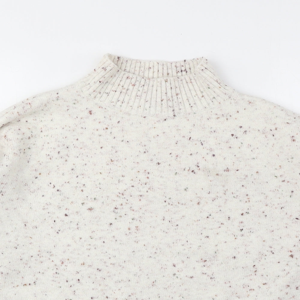 Primark Womens White High Neck Acrylic Pullover Jumper Size L