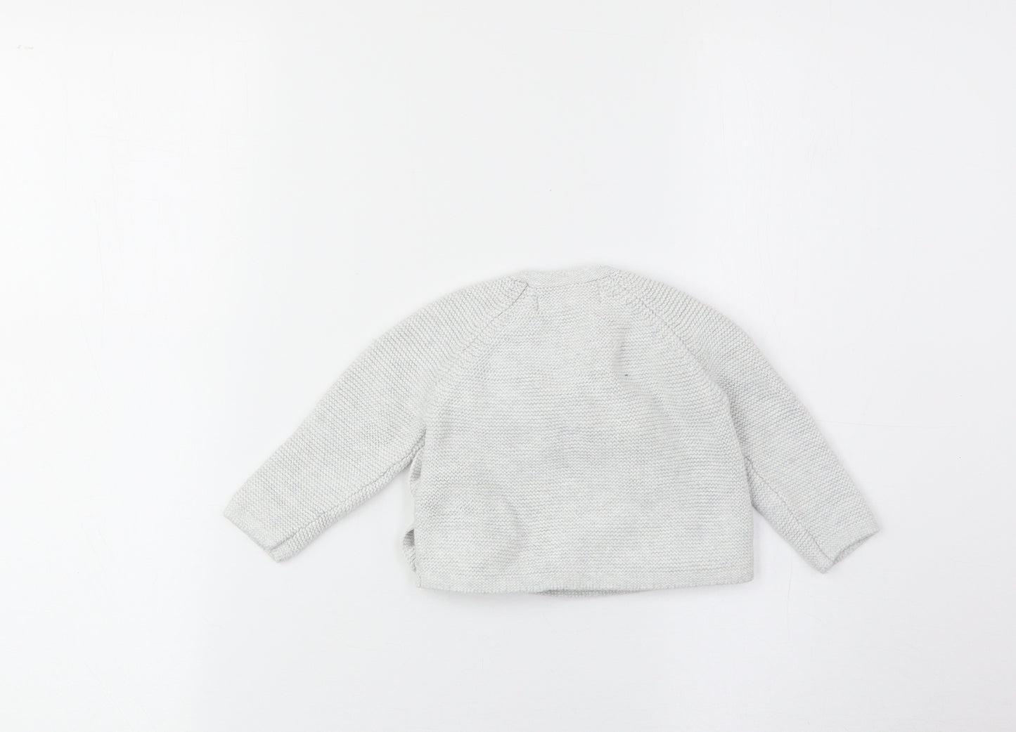 Zara Girls Grey Cotton Pullover Jumper Size 3-6 Months Button