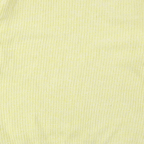 Marks and Spencer Womens Yellow Round Neck Cotton Pullover Jumper Size M