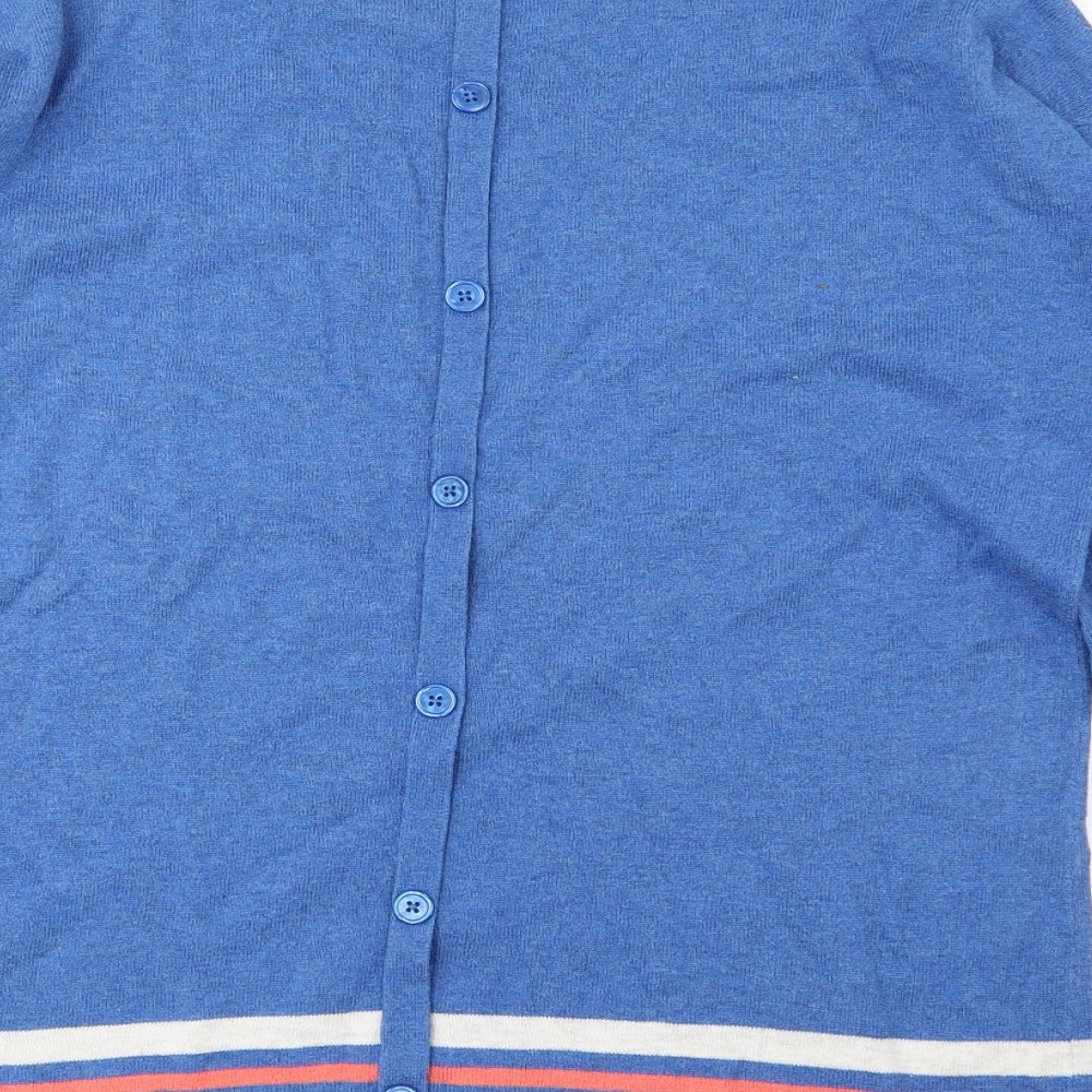Kenar Womens Blue Round Neck Cotton Pullover Jumper Size M